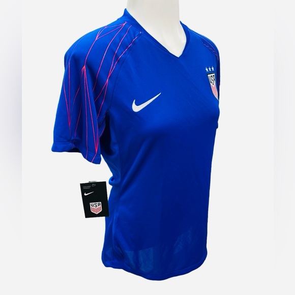 Nike USA Soccer Dri Fit Crew Neck Blue Tee Shirt Jersey Size S - Picture 5 of 9